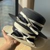 Новая плетеная из соломы шляпа-цилиндр с плоским верхом, соломенная шляпа с бантом, летняя прогулка, защита от солнца и солнца на берегу моря
