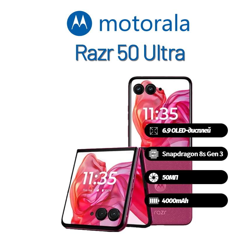 Motorola Смартфон Moto Razr 50 Ultra поддерживает Nano-SIM+eSIM, Совершенно новый