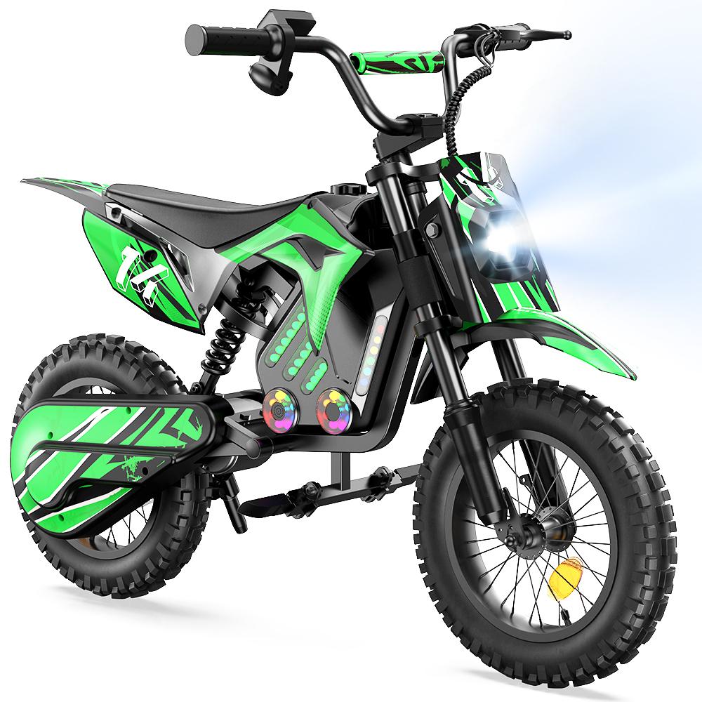 iScooter A14 Children's Multi Terrain Electric Motorcycle 36V5.2Ah Battery 500W Motor 14 Inch Tires With Front And Rear Dual Shock Absorption
