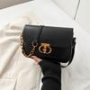 French Style Women's Bag 2023 Autumn And Winter New Tide Pure Color Pu Small Square Bag Street Fashion Daily Shoulder Bag
