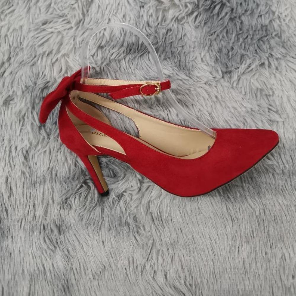Women's Pumps Ankle Strap Sandals Slingback Bow High Heels Kitten 9cm Pointed Toe Heel Party Wedding Dress Comfortable Shoes