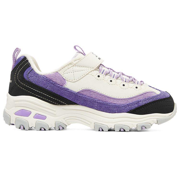 Skechers D'Lites Липучка Модный Молочный Чай Медведь Универсальный С флисовой подкладкой Удобный Классический Дизайн 302524L-PUR