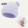 Soft Newborn Headwear Baby Winter Knitted Hat, Cute Bear Ears Cozy Knit Daily Wear Infant Accessory Warm Skull Cap for Toddler Boys Girls, 0-36 Months