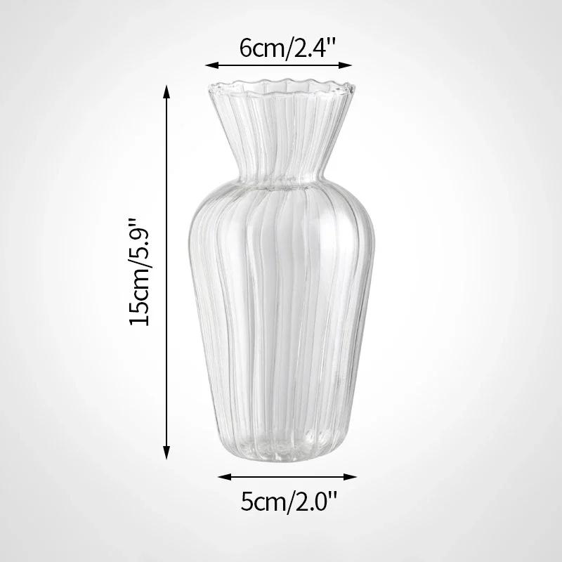 Glass Vase Decorative Flower Bottle Transparent Flower Vase Mushroom Bud Vase Home Decor Table Ornaments Mother'S Day Gifts