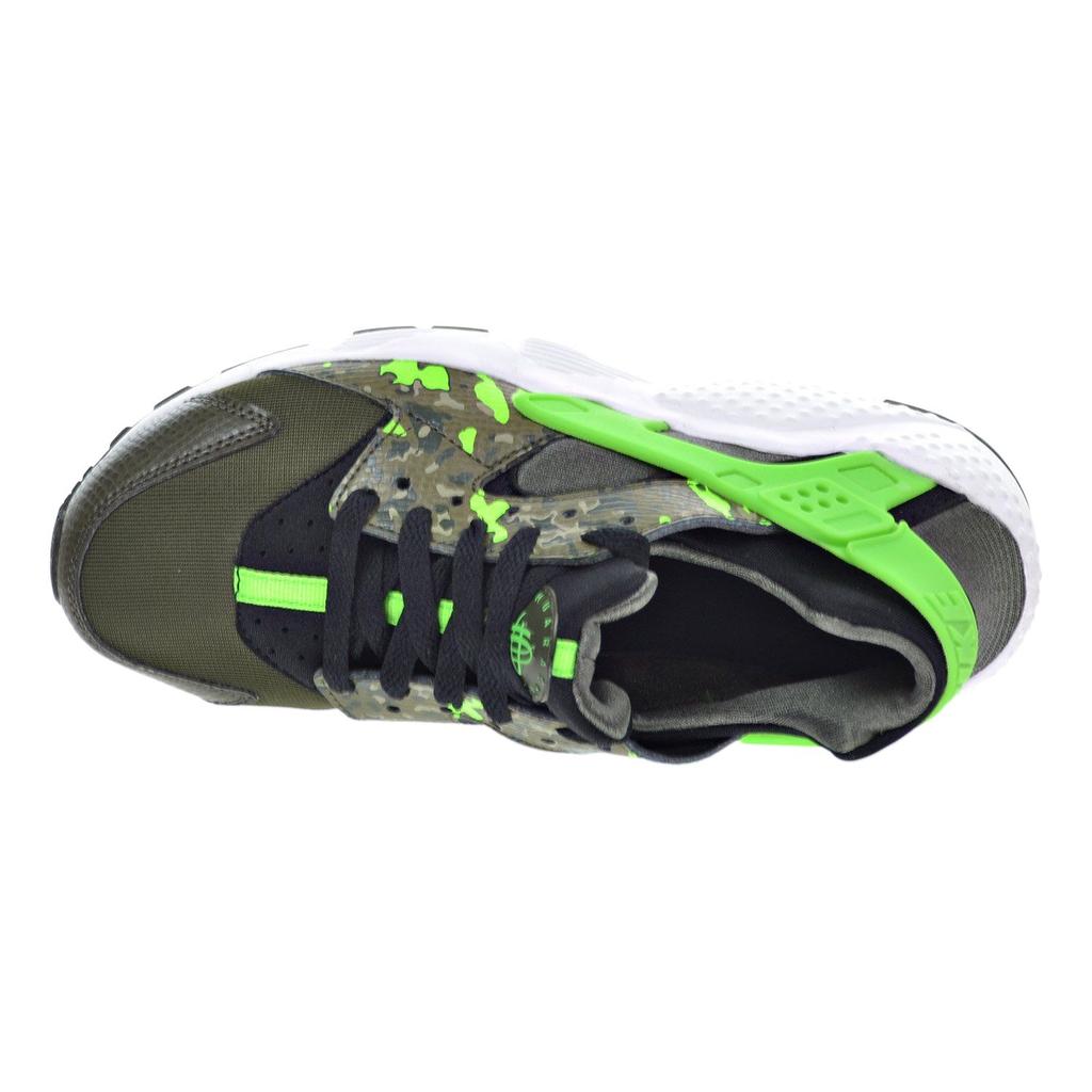 Nike Huarache Run Print GS Камуфляжные Детские Кроссовки Черный/Зеленый-Удар/Хаки-Карго/Средний Оливковый 704943-007