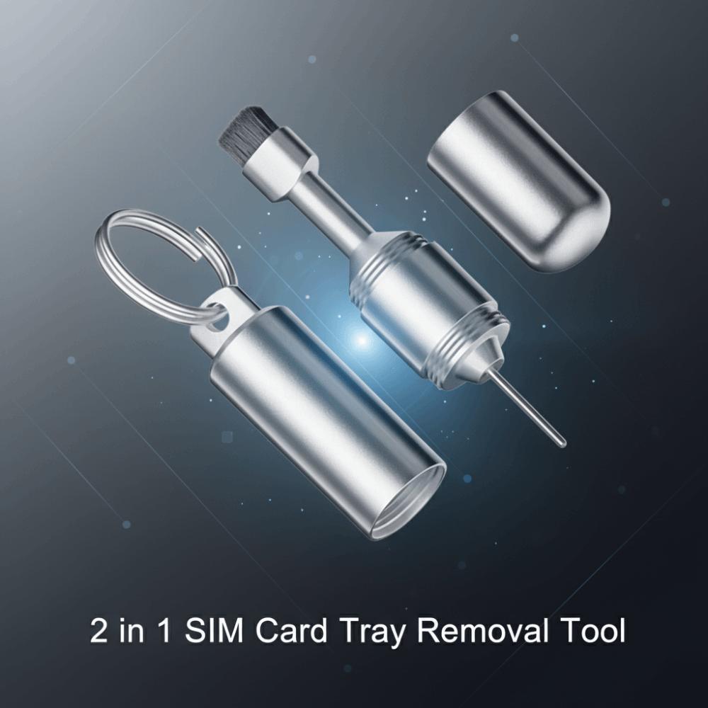 2 in 1 Keychain Ejecting Removal Needle Anti-Lost SIM Card Removal Tool Phone Key Tool