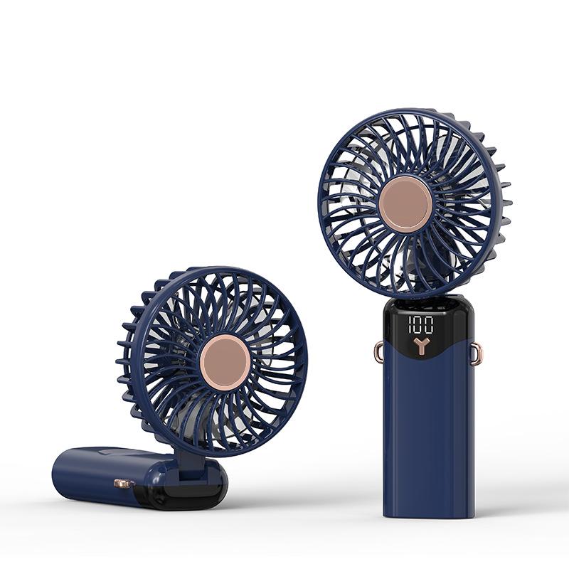Мини-ручной USB-вентилятор Портативный бесшумный маленький вентилятор с интеллектуальным светодиодным цифровым дисплеем 6-скоростной складной перезаряжаемый вентилятор