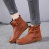 Новая осенне-зимняя обувь, ботинки в стиле британского ветра, ретро-сапоги высокого качества из искусственной кожи, непромокаемые теплые женские ботинки Mujer Botas