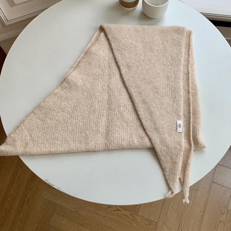 1Pc Triangular Scarf Warm Solid Color Soft Shawl Versatile Knit