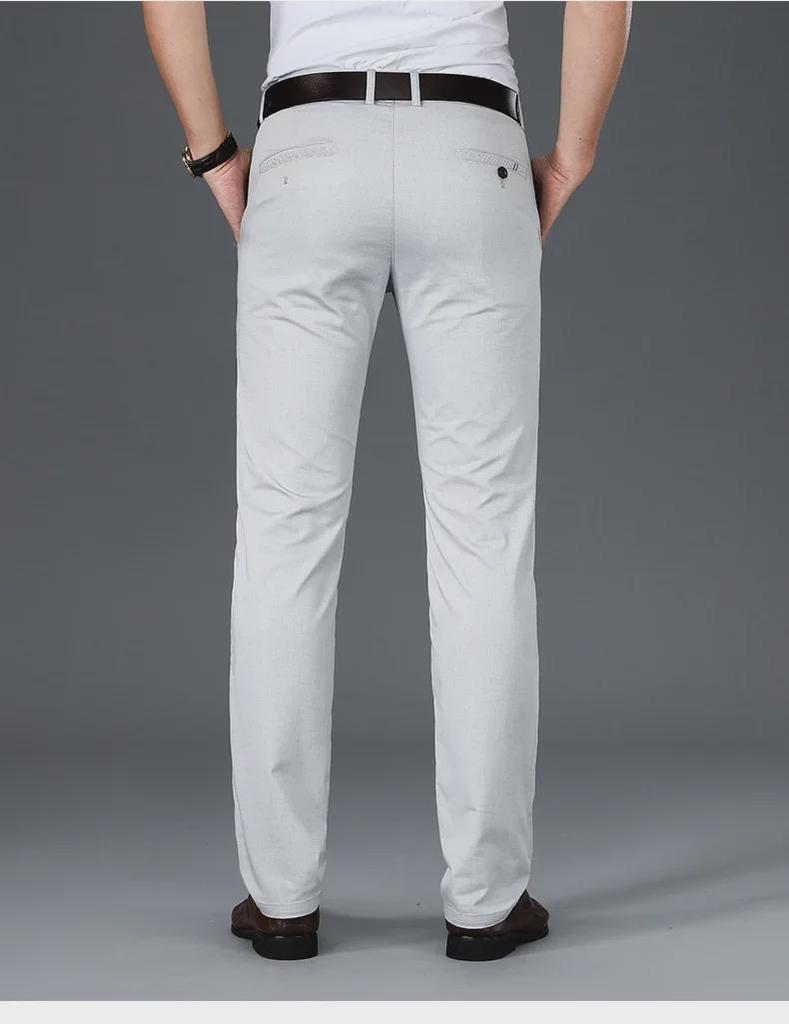 Мужские повседневные прямые брюки с высокой талией и драпировкой — удобные и стильные для зрелых людей