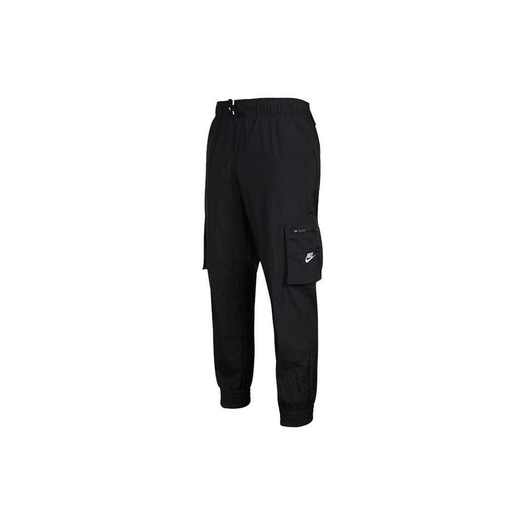 Nike Однотонные спортивные брюки с вышитым логотипом, эластичным поясом и манжетами, детские штаны черного цвета DD6285-010