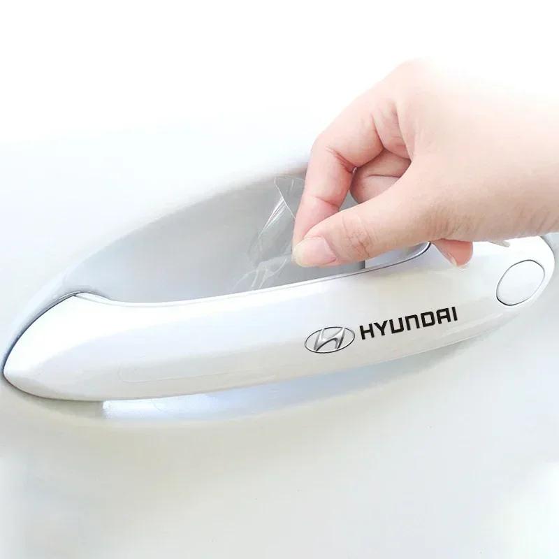8Pcs Car Sticker Door Handle Bowl Scratch Protective Stickers For HYUNDAI i20 i30 Tucson i10 ix35 i40 Azera GDI Car Accessories XX42