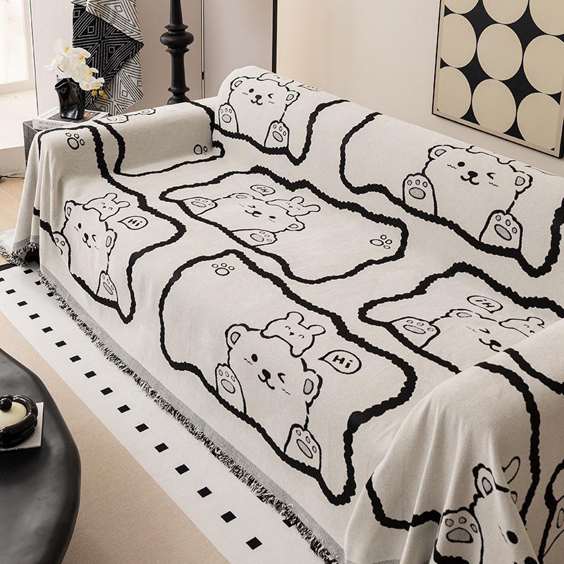 Двусторонний мультяшный плюшевый универсальный чехол для дивана «Четыре сезона», нескользящий чехол для дивана, универсальный чехол для дивана, полотенце