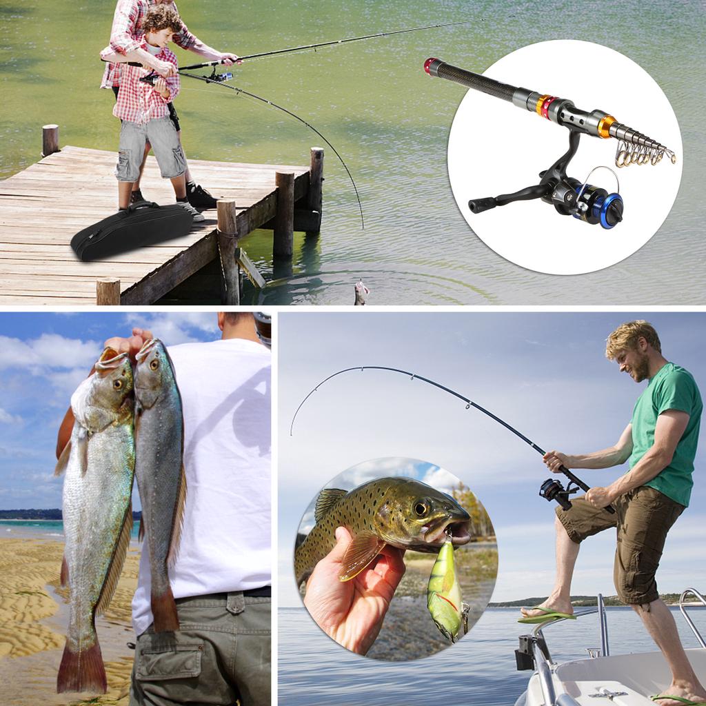 Портативный набор приманок, спиннинговая катушка, комбинированная удочка, полный комплект, телескопическая удочка с удочкой