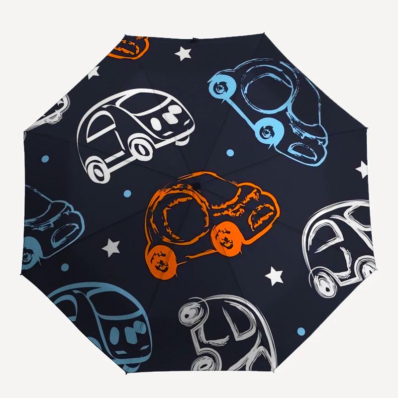 1pc Car Pattern Design Umbrella with Plastic Handle,Suitable for All Seasons Umbrellaptys26093