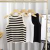 Women Striped Solid Tank Early Spring Soft Sticky Knit Versatile Sleeveless Spicy Girl Top