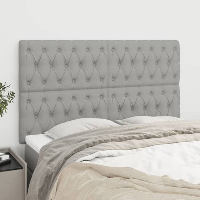 Tête de lit - Maison Exclusive - Gris clair - 160 x 7 x 118/128 cm - Hauteur réglable