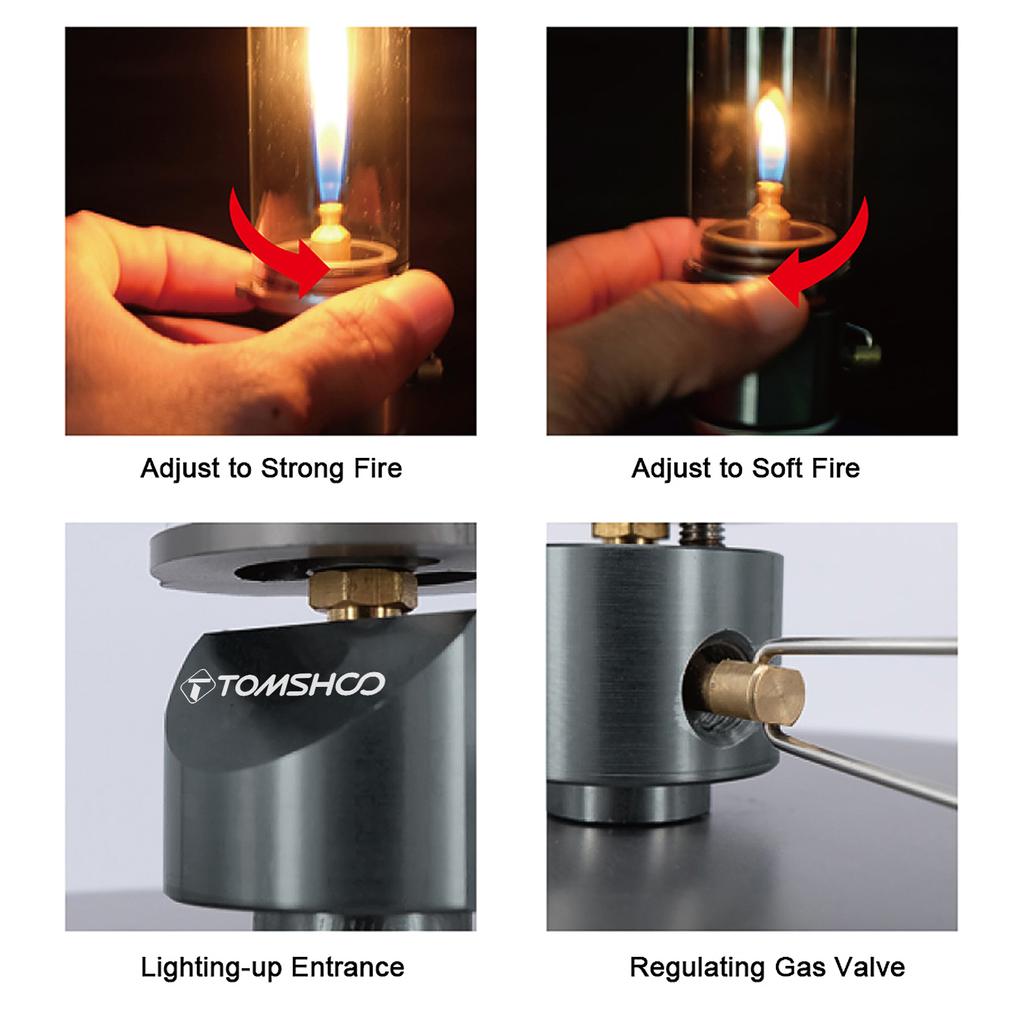 TOMSHOO Газовая лампа Бутановый газовый фонарь для кемпинга, пикника, рыбалки