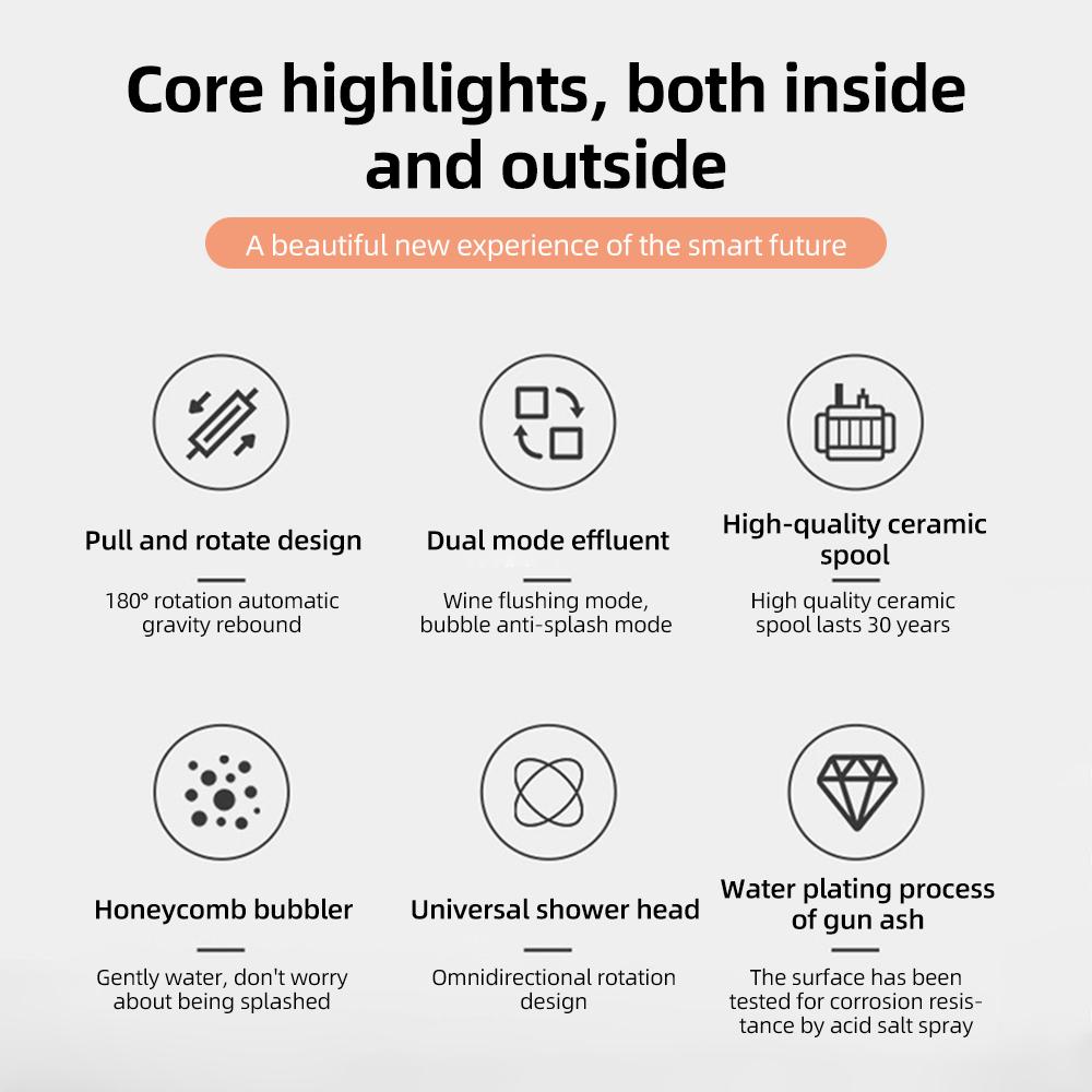 Поворотные и подъемные кухонные смесители с выдвижным распылителем, регулируемая по высоте, поворот на 360 градусов