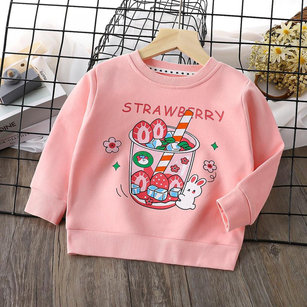 Детские осенние футболки с длинными рукавами и круглым вырезом с мультяшным принтом для унисекс