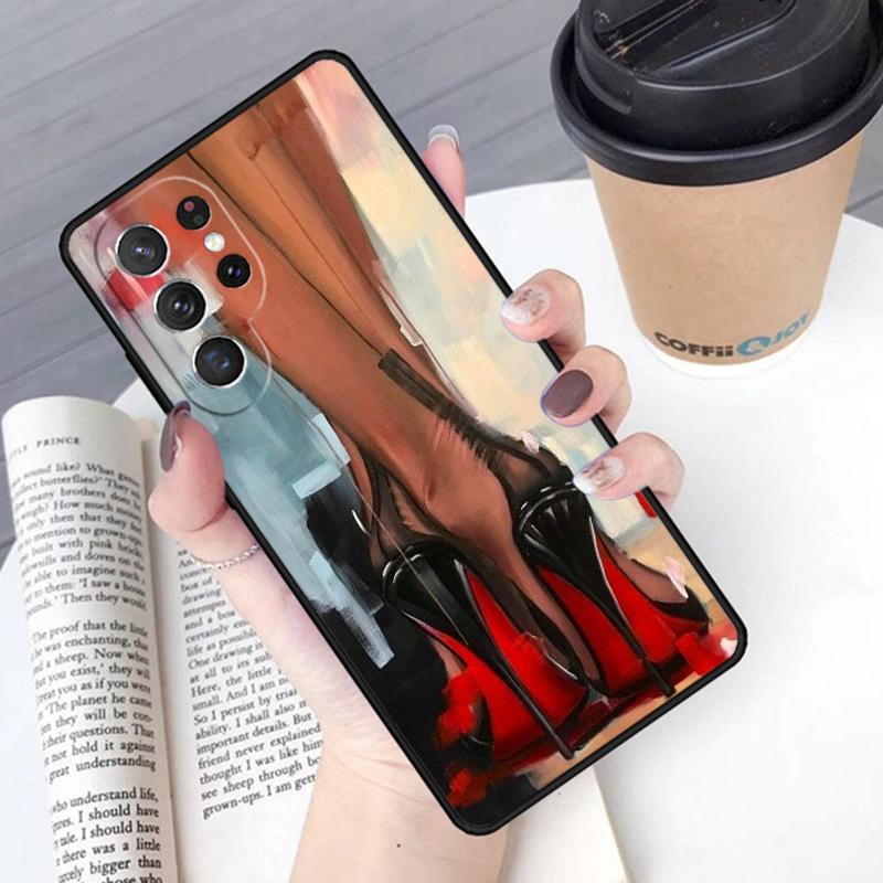 Девушка на высоких каблуках Модный чехол для телефона Обложка Для Samsung Galaxy S24 S25 Ultra S21 S22 Ultra S10E Note 10 Plus Note 20 FE S23