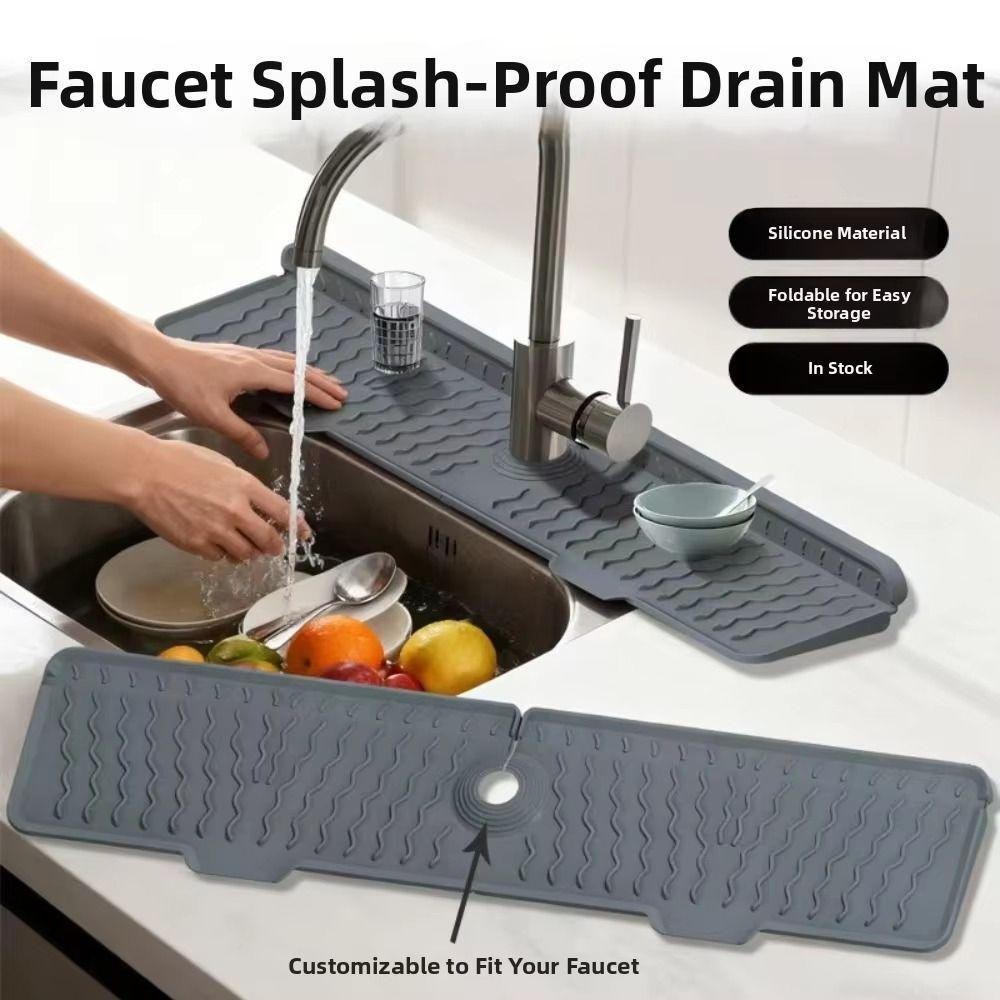 Non-Slip Sink Draining Pad S/M/L Water Drip Catcher Tray Sink Splash Guard Dishwashing Area