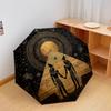 1 шт. Автоматический складной зонт - Узор в египетском стиле, Портативный и складной дизайн с 8 спицами, Рождественские подарки на день рождения