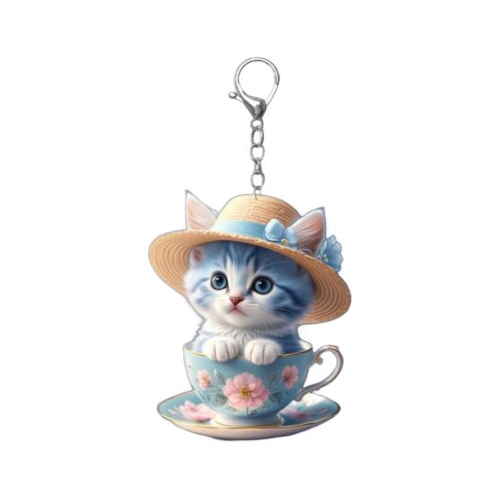 Мультяшный кот акриловый кулон подвесное украшение высокая прочность легко повесить декоративное зеркало заднего вида автомобиля брелок подвеска