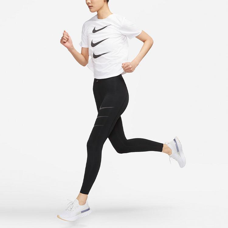 Nike Женские футболки с короткими рукавами и светоотражающим логотипом Run Division, белые DC4324-100