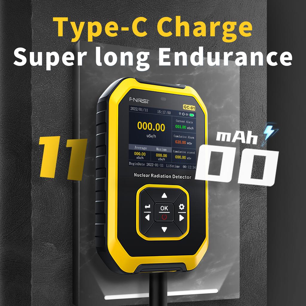 FNIRSI GC-01 Счетчик Гейгера Детектор ядерного излучения Персональный дозиметр Тестер радиоактивности Многофункциональный мраморный детектор