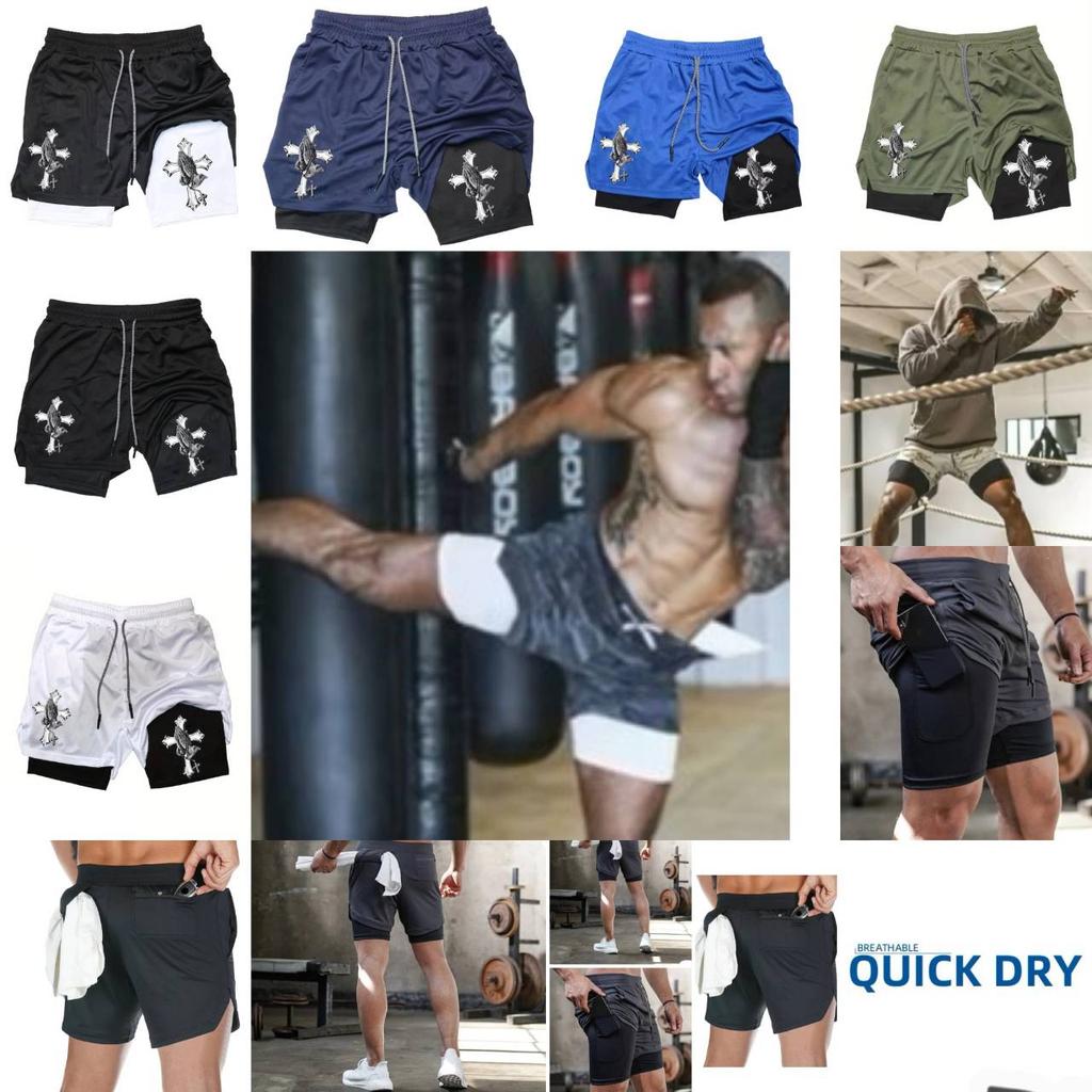 Muay Thai Kick Boxing MMA Shorts Cross Christian Pray God Men Women Unisex Double Layer Quick Dry Breathable Training Sport Gym Fitness Workout