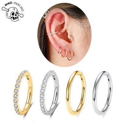 Титановые кольца для носа ASTM F136 16G/18G/20G Пирсинг козелка септума хряща Украшения Женские Красивый гвоздик Гипоаллергенное ухо