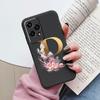 Золотой Чехол-Буквы Для Honor 200 Pro Lite Умный Черный Чехол Мягкая Крышка Для Honor 200Lite Защитный Ударопрочный Funda Розовый Цветок