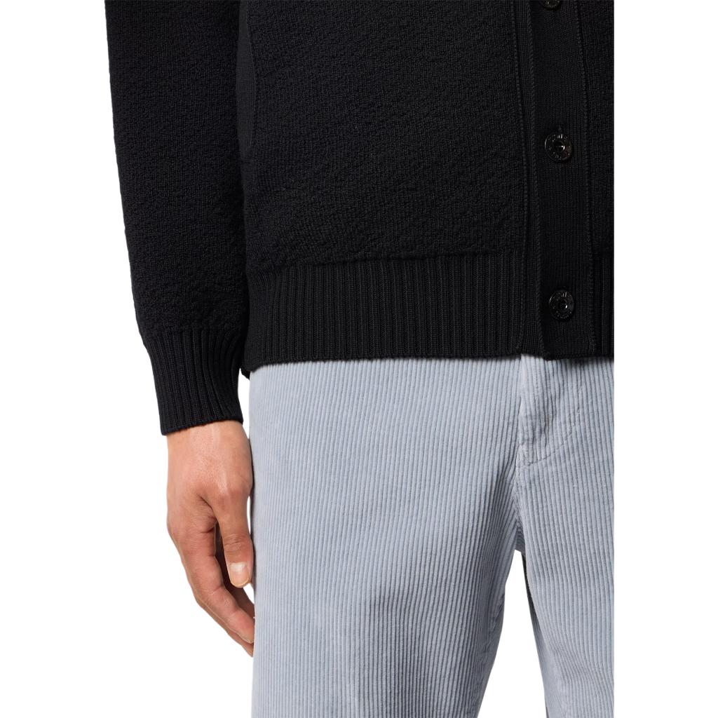 Stone Island SS26 Loose V-Neck Cardigan Knitwear Men cardigans Black L2S155100010S01C4V0029