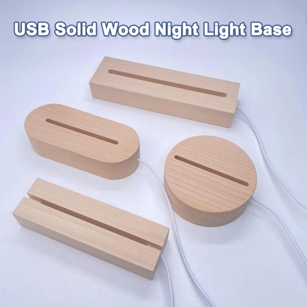 Night Light Wooden Led Base DIY Installation Light Base Durable Lamp Socket Home Decor