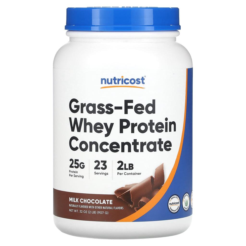 Nutricost Grass-Fed Whey Protein Concentrate, Milk Chocolate, 2 Lb (907 G)