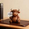 Фигурка шотландской коровы для эмоциональной поддержки, статуэтка шотландской коровы из смолы, украшение коровы со смешными цитатами, прямолинейный компаньон для офисного стола, книжной полки