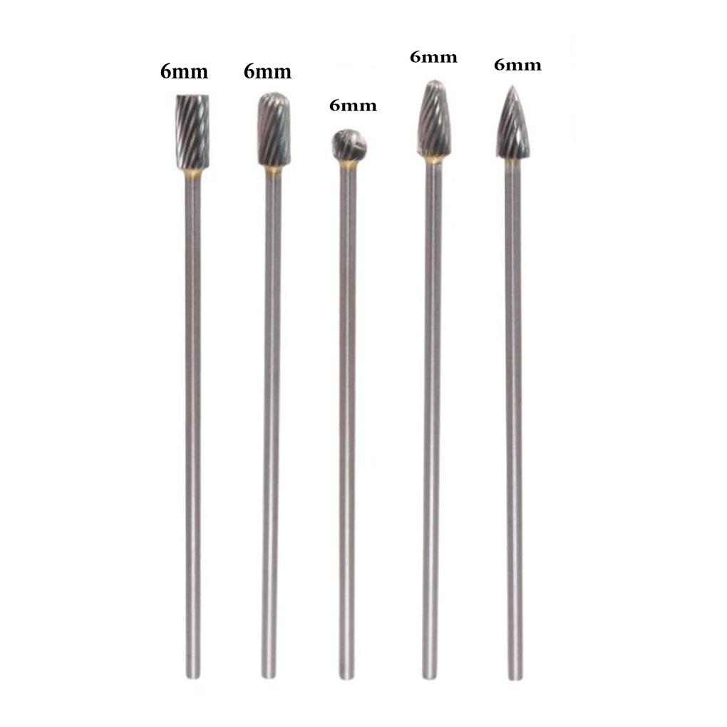 5pcs Rotary Rasp File Carving Grinder Abrasive Tools 3x6x100mm Long Single Cut For Solid Carbide Rotary Burrs Set Rotary Tools