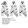 Festival Atmosphere Hanging Supplies 3Pcs Ghost Bats LED Light, Halloween Fabric Spooky Bat Silhouette Pendants for Porch Yard Indoor Decor,