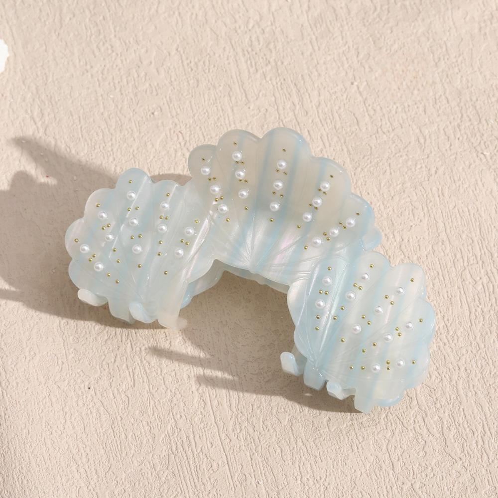 Acetic Acid Acetate Shell Hair Claw Elegant Pearl Rhinestone Crab Clip  Hair Styling Accessory