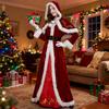 Mrs. Claus Costume for Women Adult Christmas Santa Dress with White Faux Fur Trim Velvet Xmas Cosplay Outfit