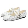 Fashion Fashion Polka Dot Design Ballet Flats Women Comfort Shallow Soft Sole Double Buckle Mary Jane Shoe Elegant Round Toe Casual Shoe