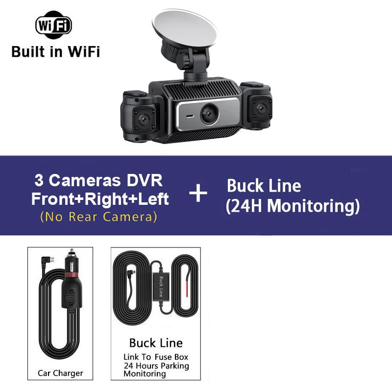 WIFI Dash Cam 4 Channel 360° Car Camera Black Box Front Left Right Rear View Car DVR Video Recorder G-Sensor 24H Parking Monitor