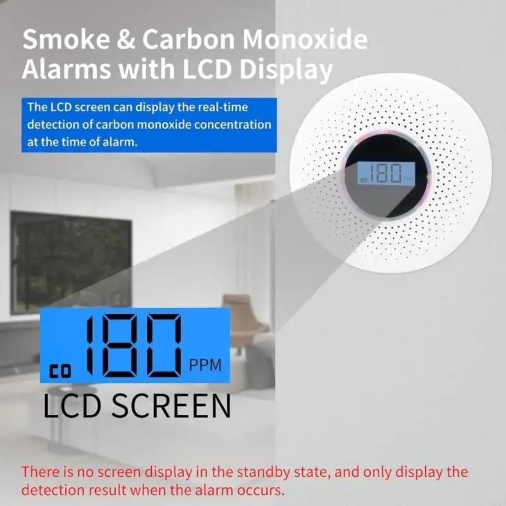 2 in 1 Carbon Monoxide Detector Portable Smoke Alarm CO Monoxide Alarm Hotel Security