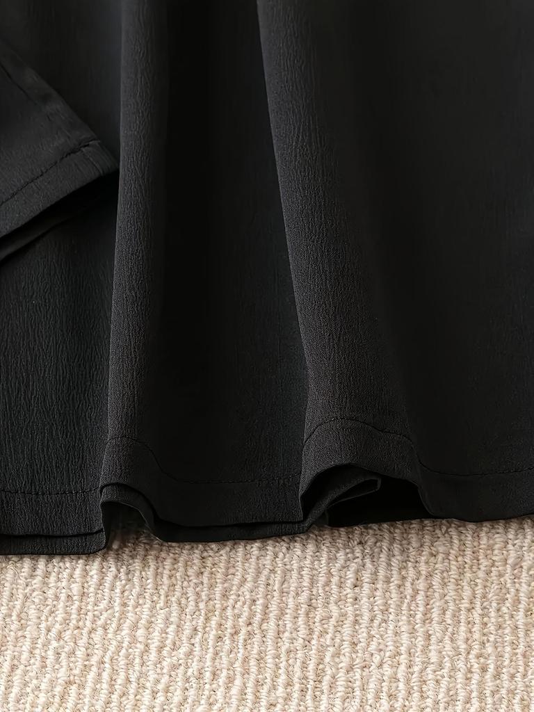 2025 Евро-Американские Повседневные Летние Брюки Прямого Кроя: Однотонный, Большой размер, Свободный дизайн с широкими штанинами