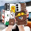 Cartoon Bear B-Browns C-Conys Plating Phone Case For Samsung A17 A07 A37 A57 A16 A56 A15 A55 A14 A54 A13 A53 A26 A36 A25 A35 A24