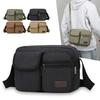 Мужская парусиновая сумка многокарманная уличная дорожная на плечо однотонная сумка-кроссбоди для поездок