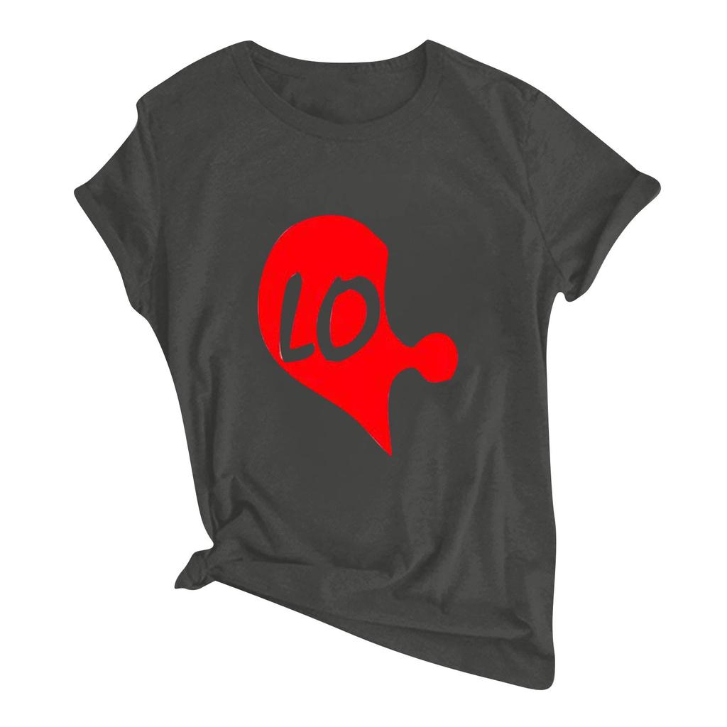 Мужская повседневная футболка с круглым вырезом и коротким рукавом с принтом ко Дню святого Валентина