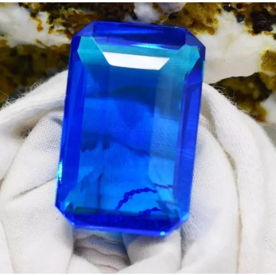 Beautiful Topaz Sky Blue Brazilian Natural Emerald Cut 148-150 Ct Gemstone