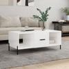  Coffee Table, High Gloss White, 102x50x40 Cm
